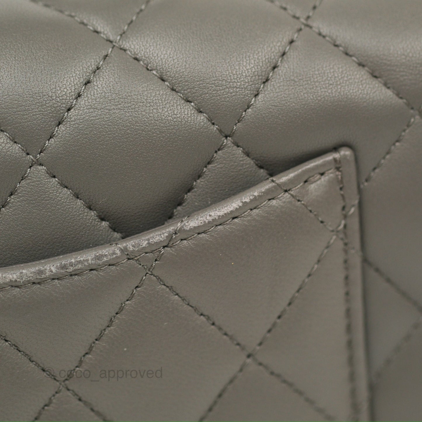Chanel Top Handle Mini Rectangular Flap Bag Grey Lambskin Gold Hardware