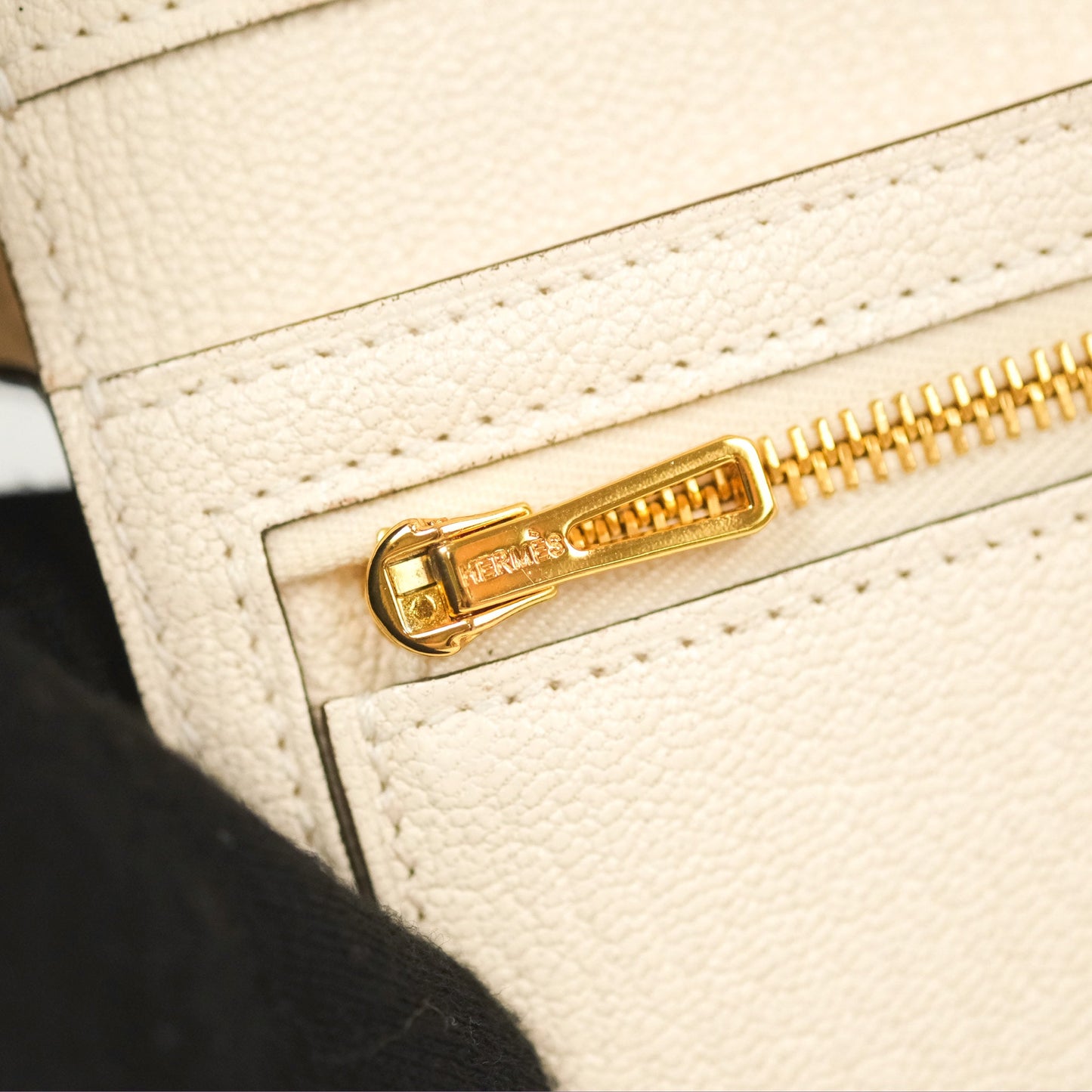 Hermes Bearn Trifold Compact Wallet Nata Epsom Gold Hardware