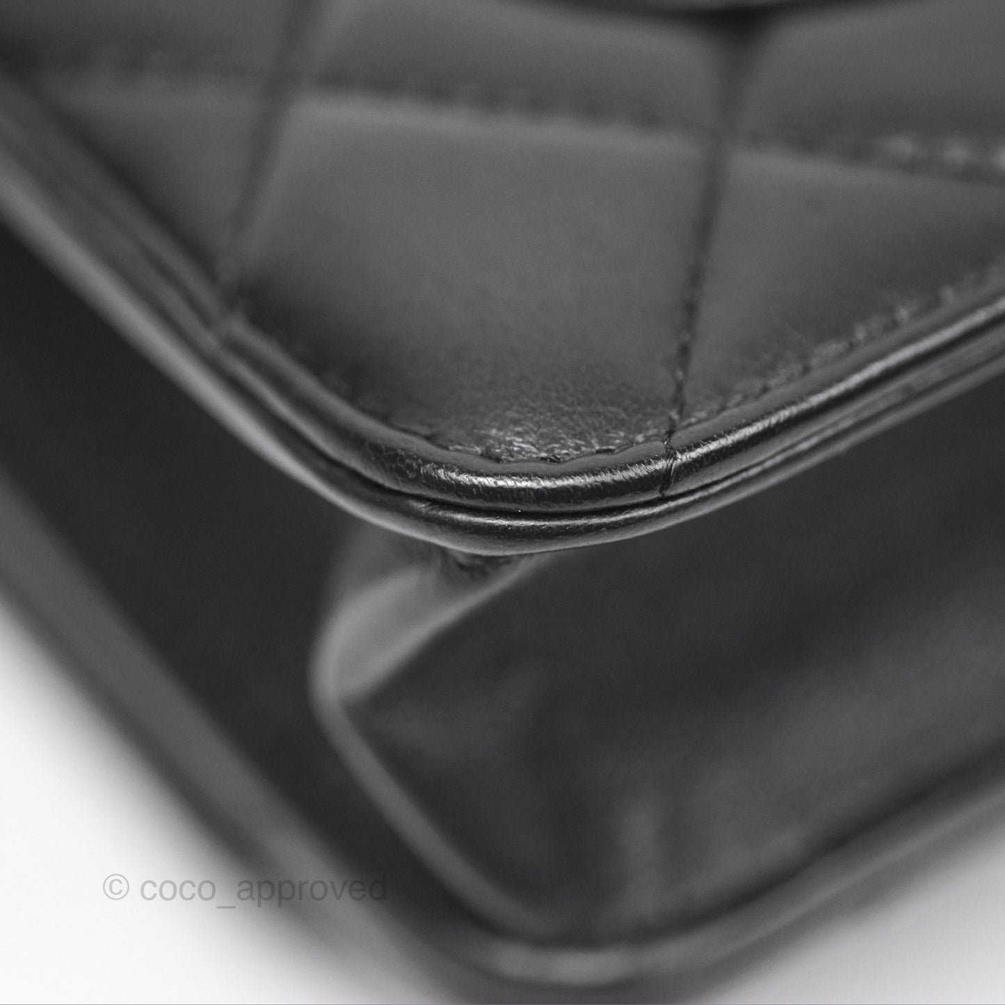 Chanel All Slide Wallet on Chain WOC Adjustable Chain Quilted Black Lambskin 22K