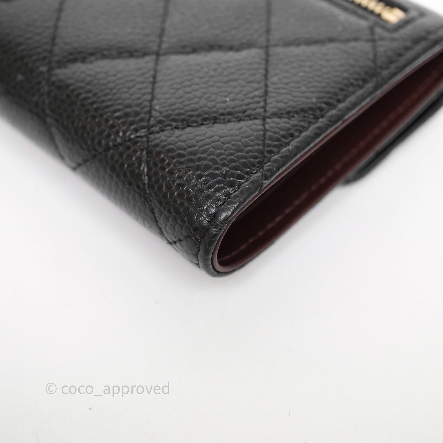 Chanel Classic Short Flap Wallet Black Caviar Gold Hardware