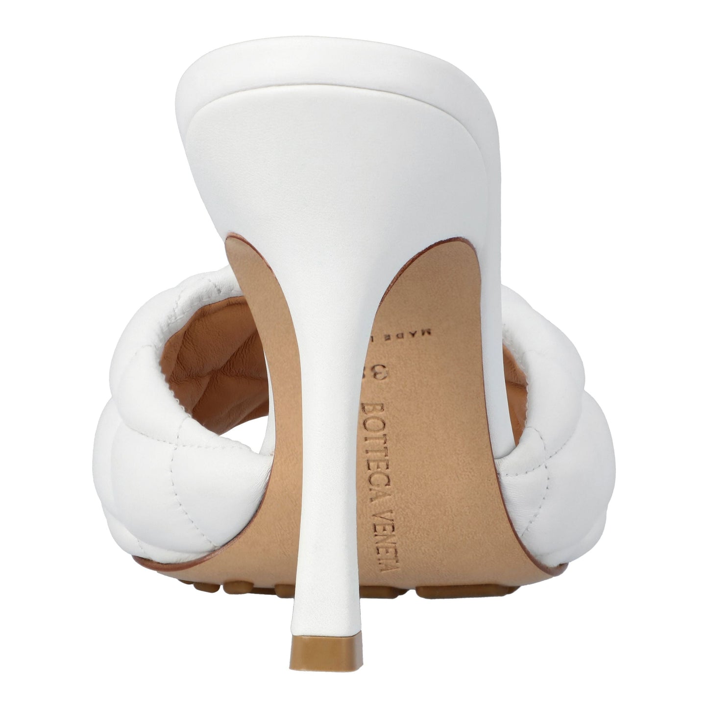 Luxury Bottega Veneta Women Padded Mule in white Lambskin