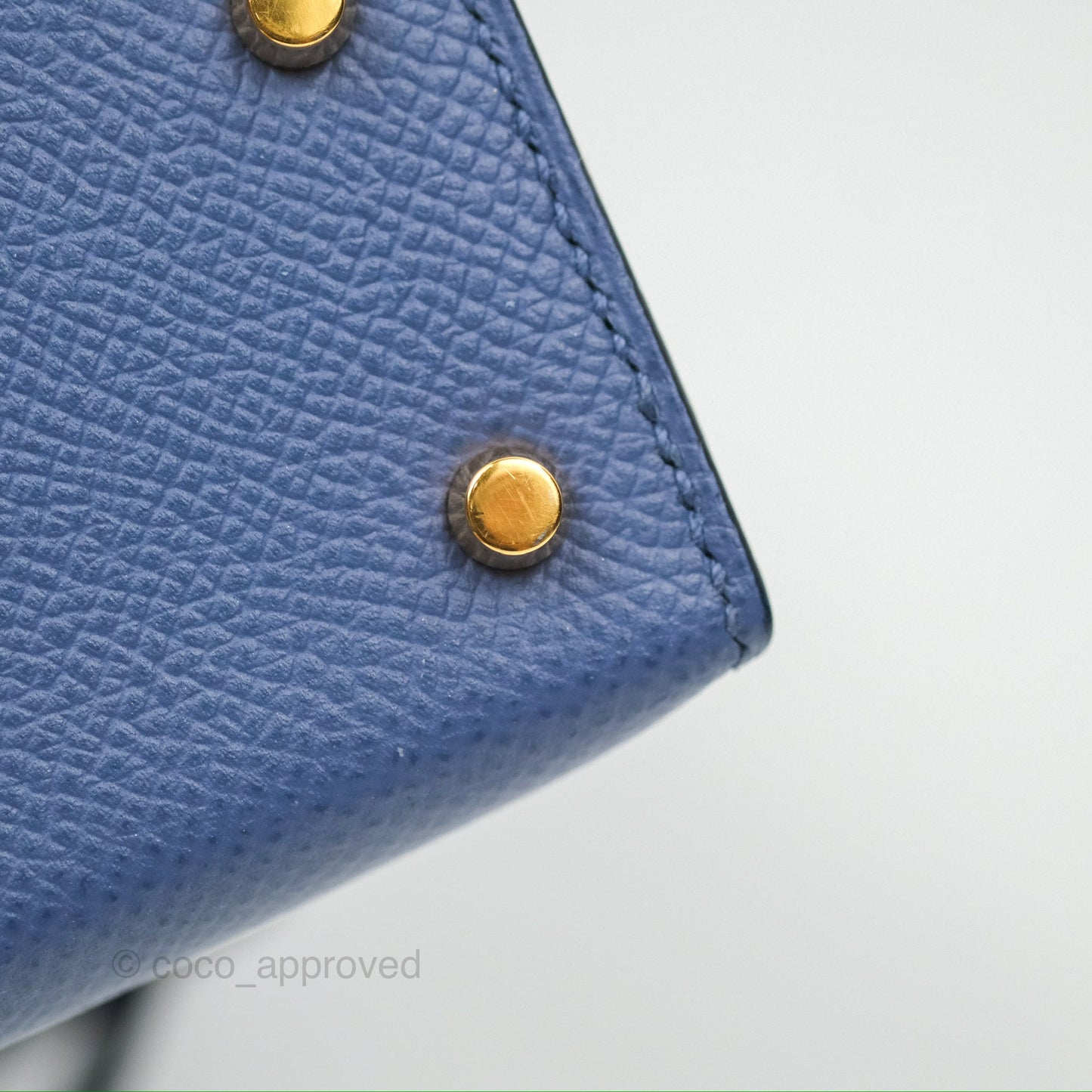 Hermès Mini Kelly II Bleu Brighton Epsom Gold Hardware