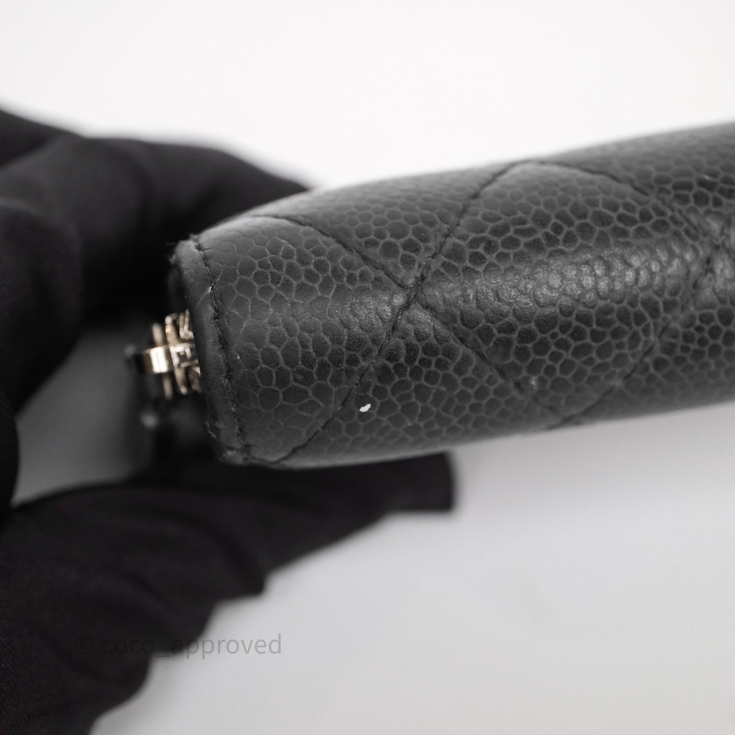 Chanel Classic Zipped Coin Purse Black Caviar Silver Hardware