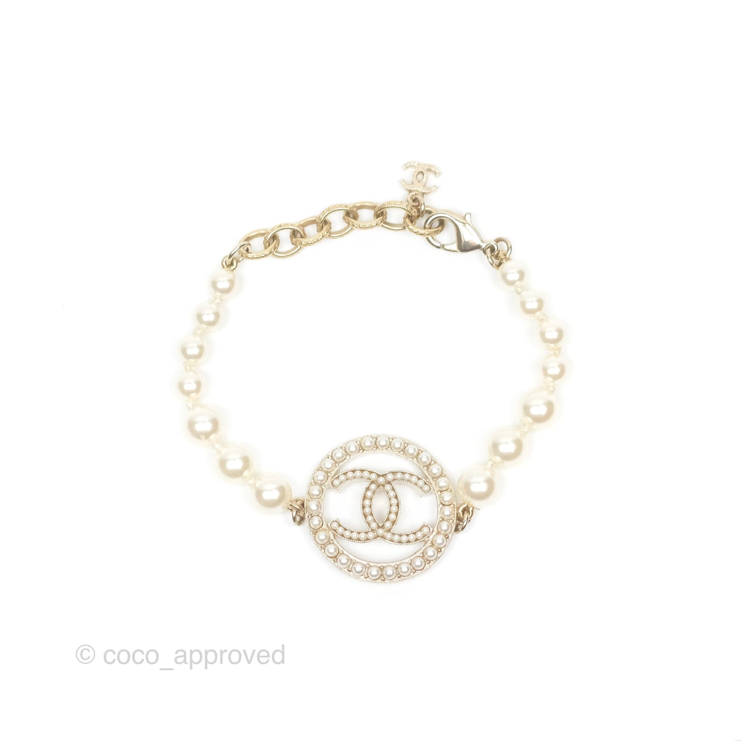 Chanel Pearl CC Bracelet Gold 17A