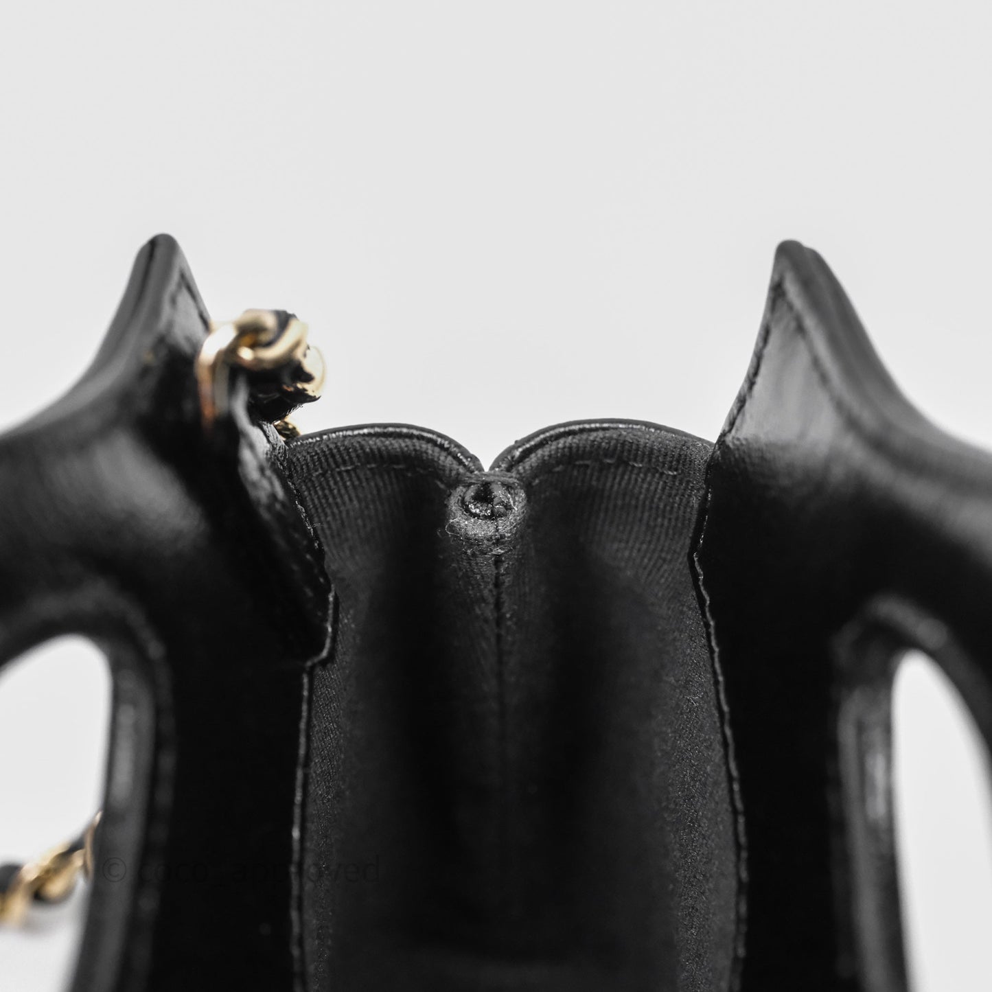 Chanel Micro 31 Clutch With Chain Black Shiny Calfskin Gold Hardware