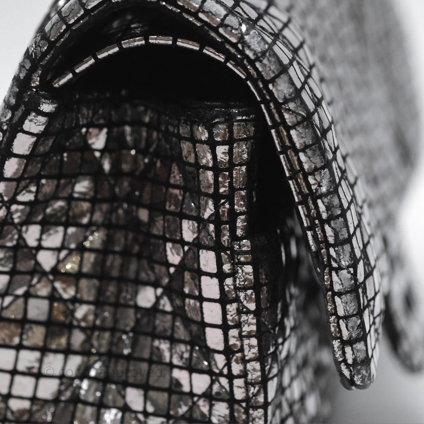 Chanel Mirror Reissue 2.55 Quilted Silver Suede Calfskin Gun Metal Hardware