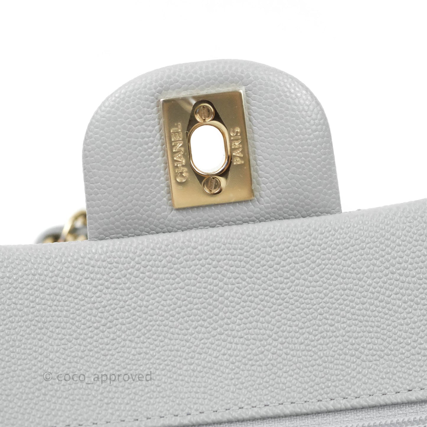 Chanel Classic Small S/M Flap Grey Caviar Gold Hardware