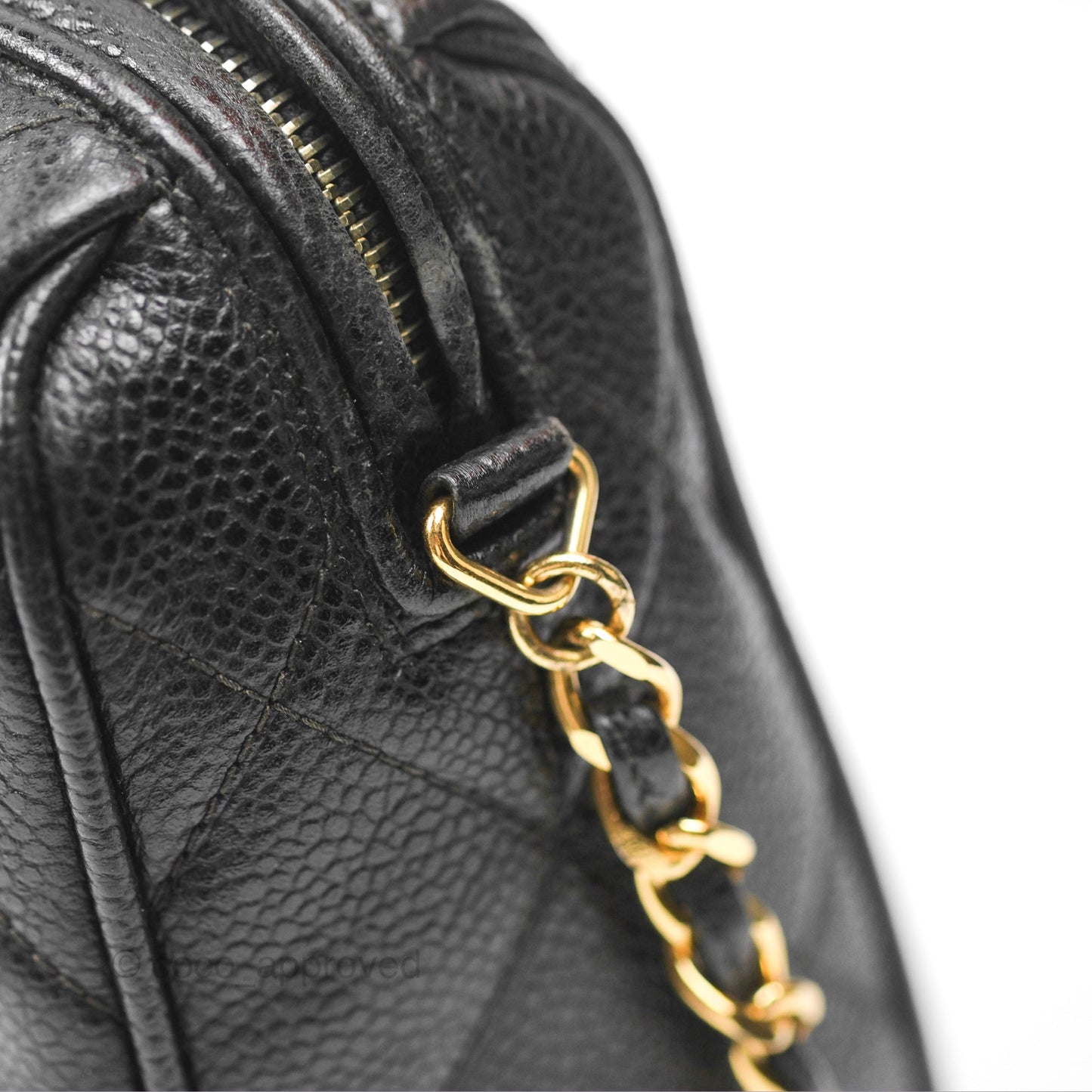 Chanel Vintage Camera Bag Black Caviar Gold Hardware