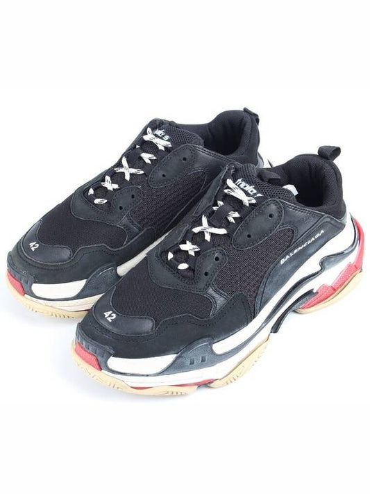 Luxury Balenciaga Triple S black red sneakers 42 270