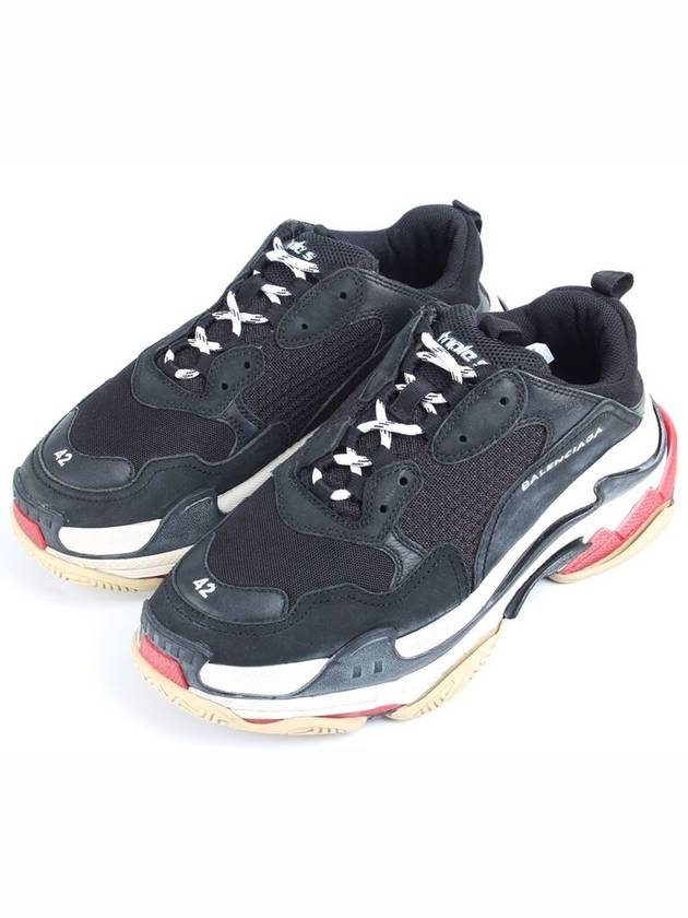 Luxury Balenciaga Triple S black red sneakers 41 5 265