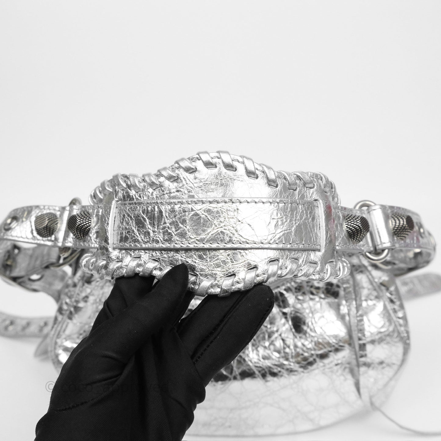 Balenciaga Le Cagole Shoulder Bag Metallic Silver