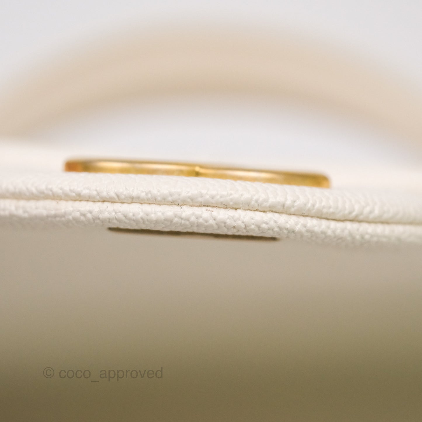Chanel Top Handle Mini Rectangular Flap Bag Ivory Caviar Gold Hardware
