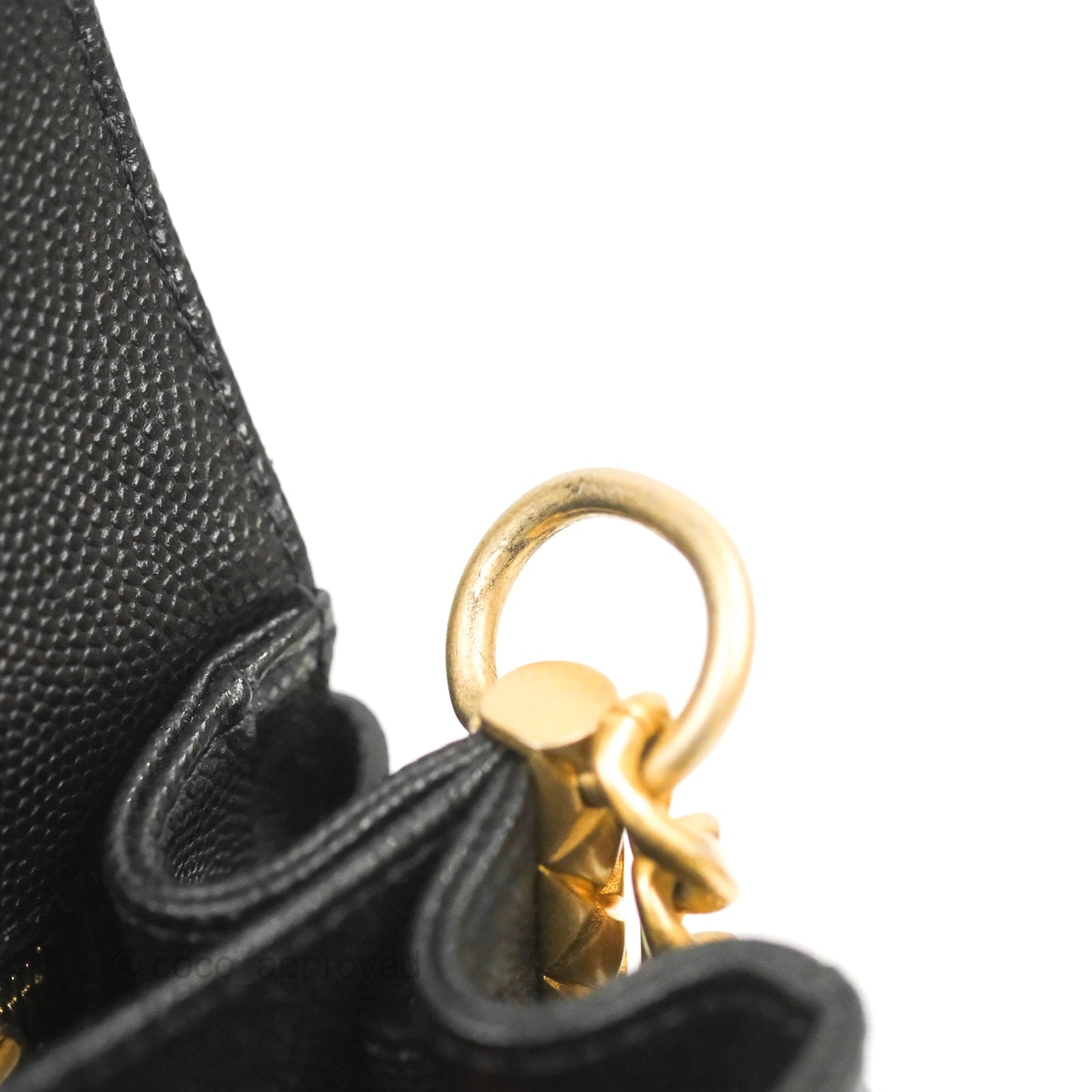 Chanel Mini Messenger Bag Black Caviar Aged Gold Hardware 21K
