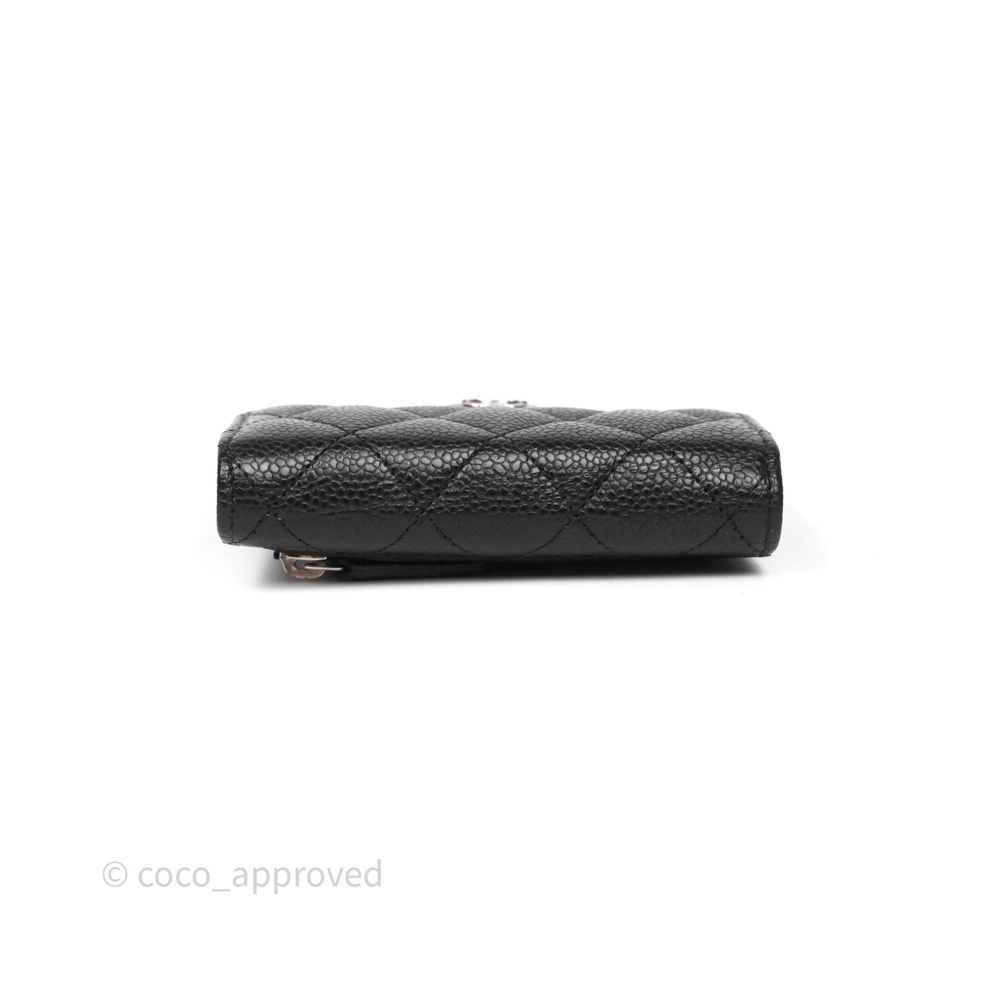 Chanel Classic Short Flap Wallet Black Caviar Silver Hardware