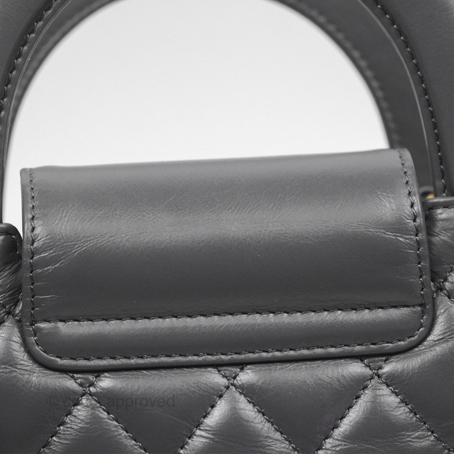 Chanel Kelly Bag Quilted Grey Shiny Calfskin Aged Gold Hardware