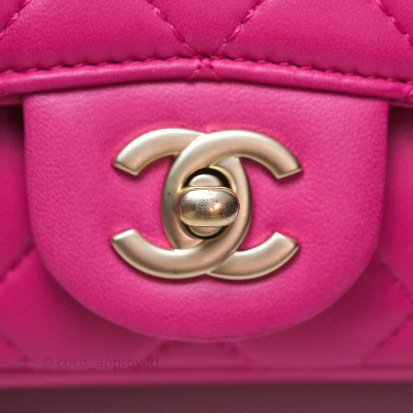 Chanel Quilted Mini Mademoiselle Chic Flap Dark Pink Lambskin Aged Gold Hardware
