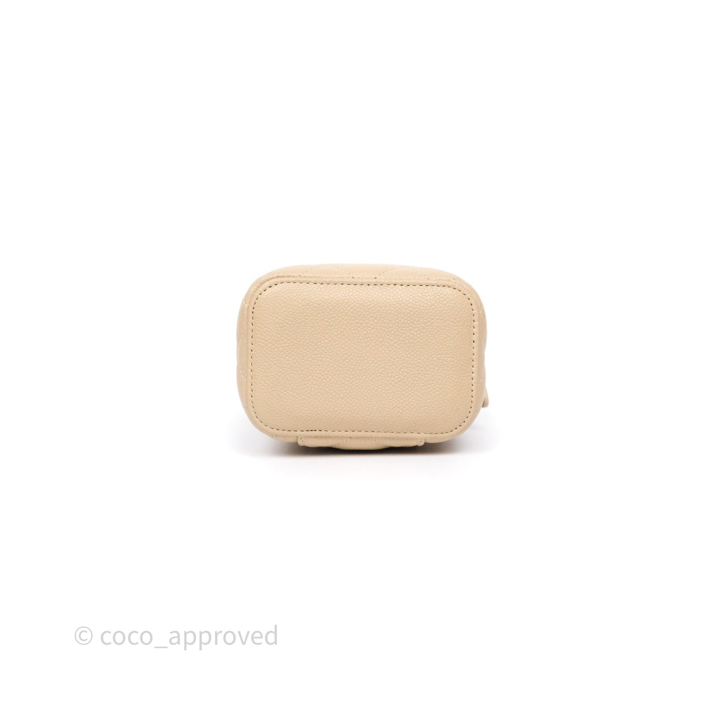 Chanel Mini Vanity With CC Chain Beige Caviar Gold Hardware