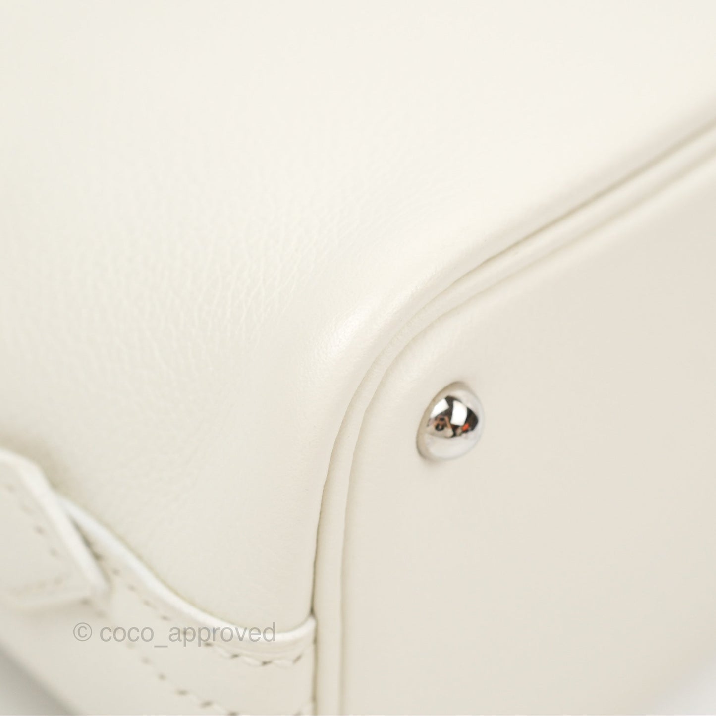 Hermès Mini Bolide 1923 White/Lime Evercolor Palladium Hardware