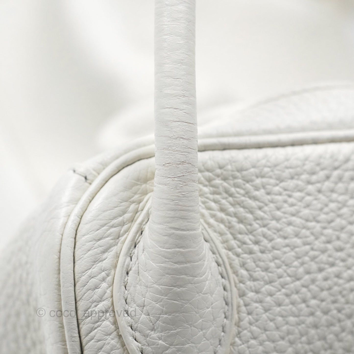 Hermès Lindy 30 White Clemence Palladium Hardware