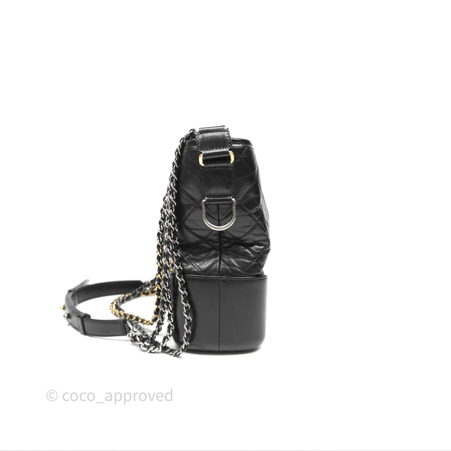 Chanel Large Gabrielle Hobo Black Aged Calfskin Mixed Hardware