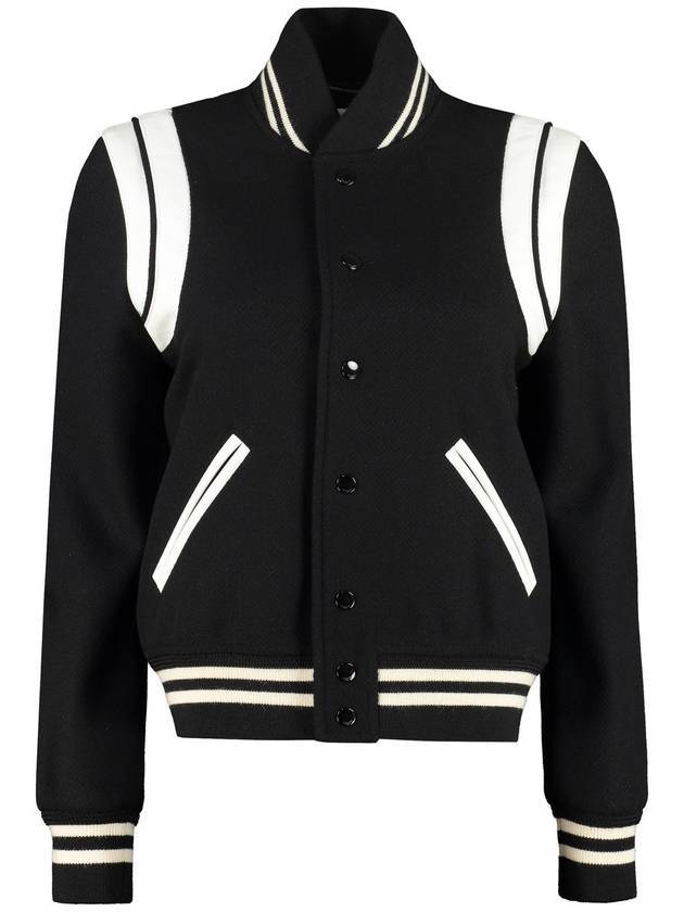 Luxury Saint Laurent Teddy Jacket In Wool Black
