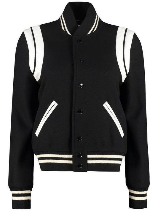 Luxury Saint Laurent Teddy Jacket In Wool Black
