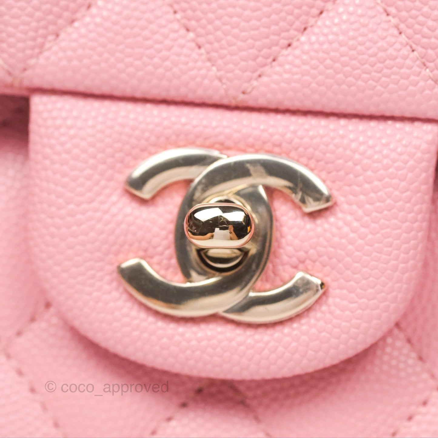 Chanel Small Classic Flap Quilted Sakura Pink Caviar Gold Hardware