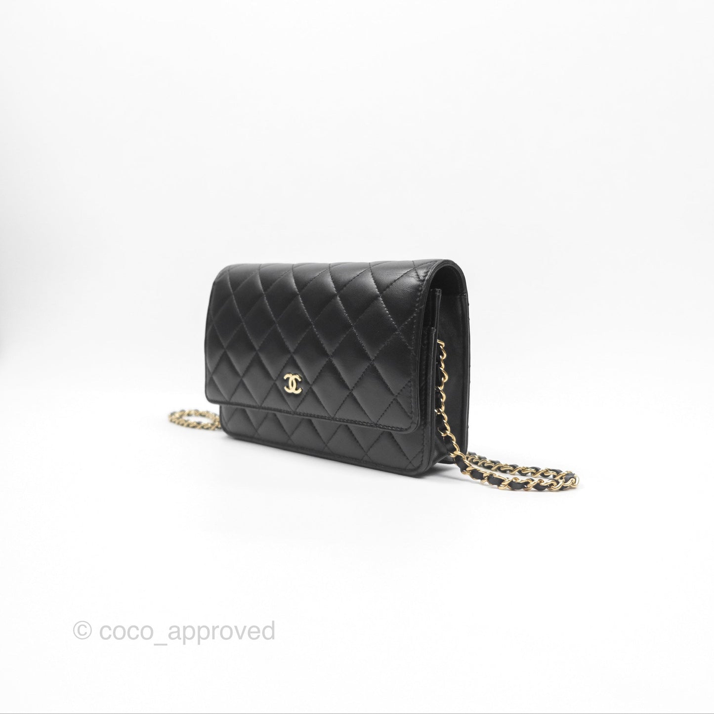 Chanel Quilted Classic WOC Black Lambskin Gold Hardware