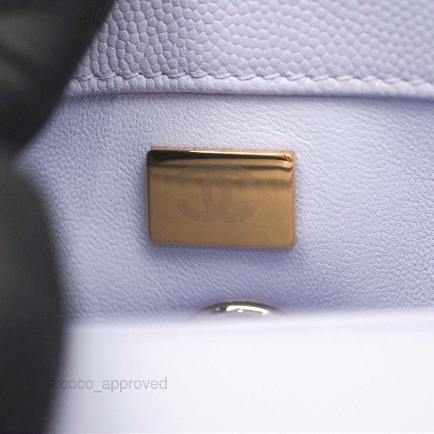 Chanel Mini Coco Handle Lilac Caviar Gold Hardware