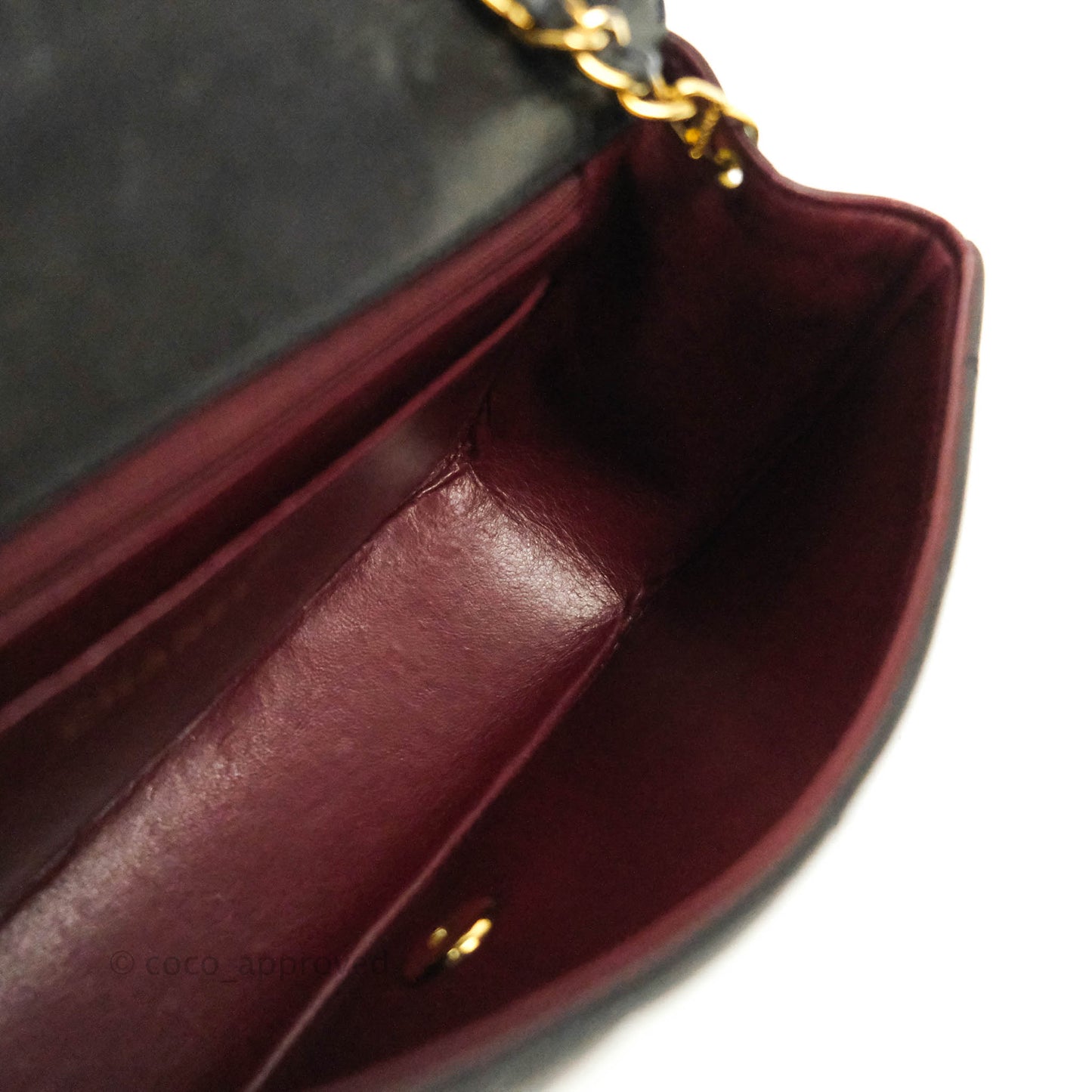 Chanel Vintage Classic Small Diana Flap Bag Black Lambskin 24K Gold Hardware