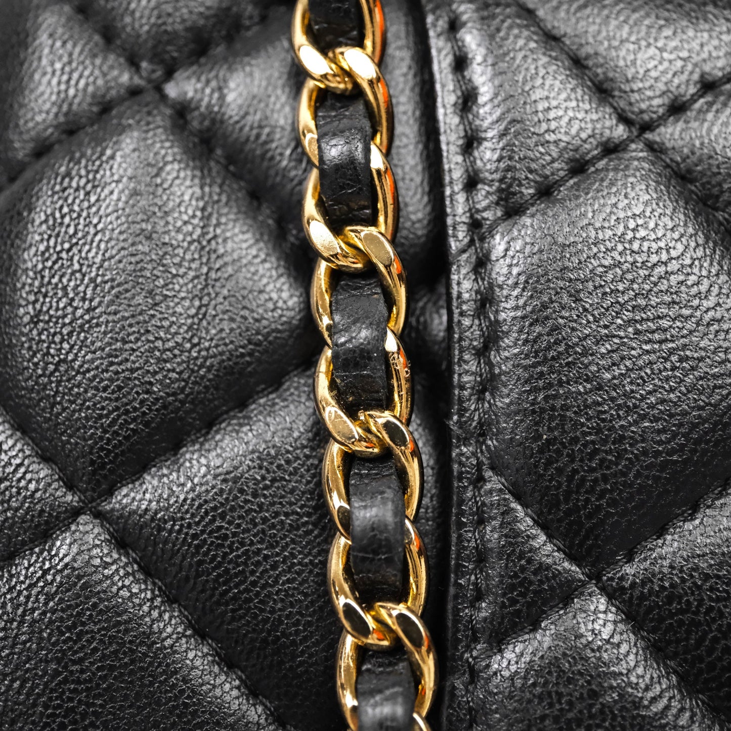 Chanel Classic WOC Wallet On Chain Quilted Black Lambskin Gold Hardware