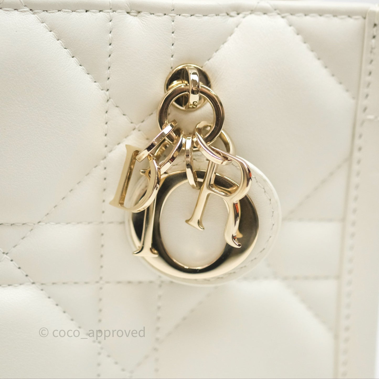 Christian Dior Mini Dior Book Tote Latte Macrocannage Calfskin Gold Hardware