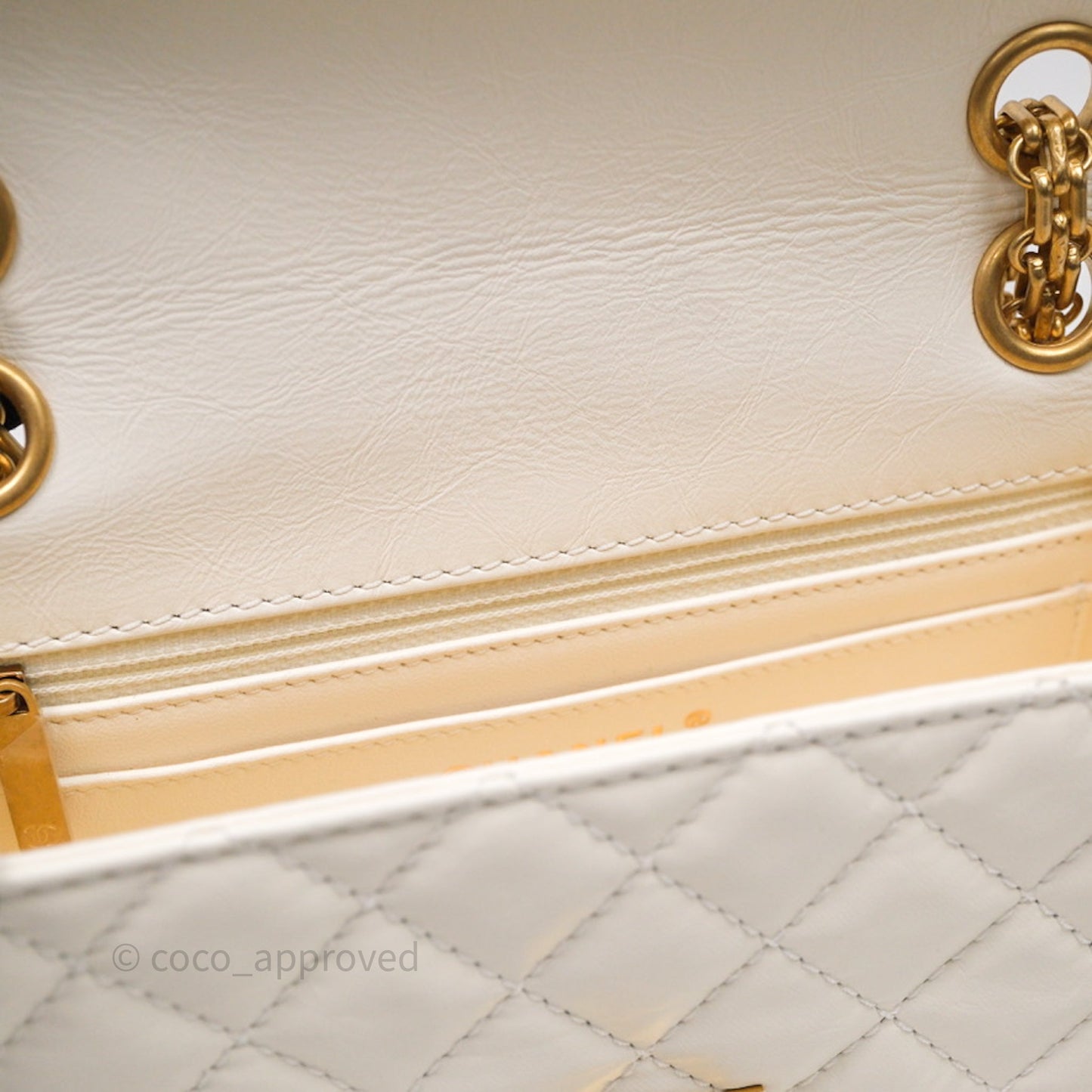 Chanel Mini Reissue 224 White Calfskin Aged Gold Hardware