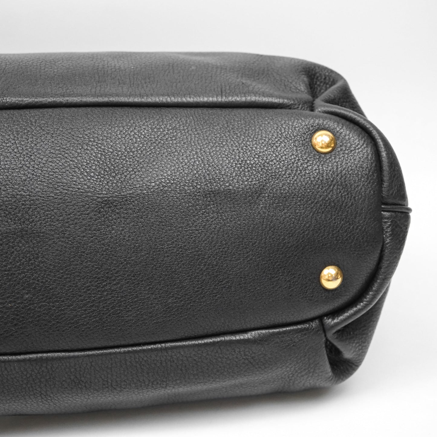 Miu Miu Vitello Tote Bag Black Gold Hardware