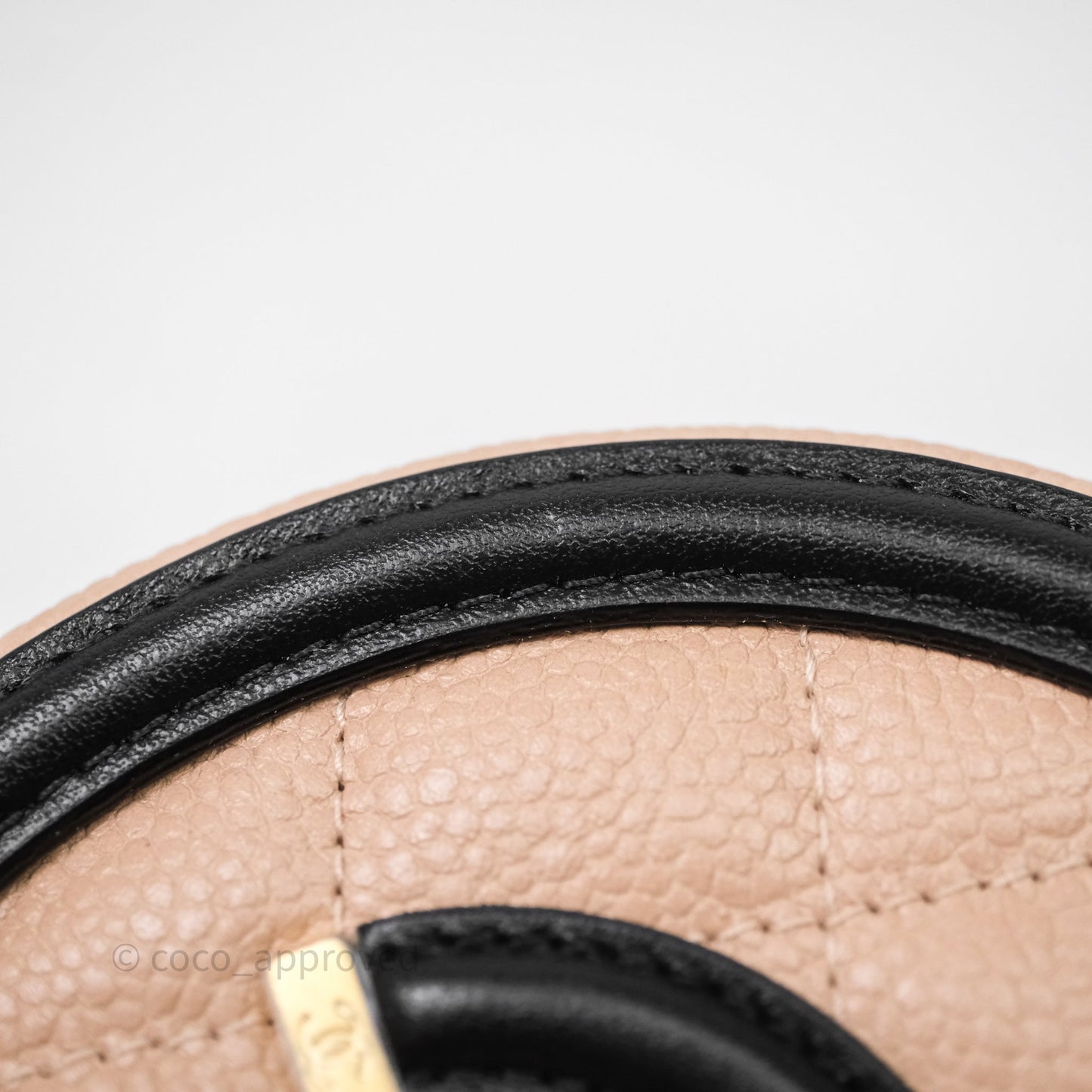 Chanel Quilted Round Filigree Clutch With Chain Beige/ Black Caviar Aged Gold Hardware