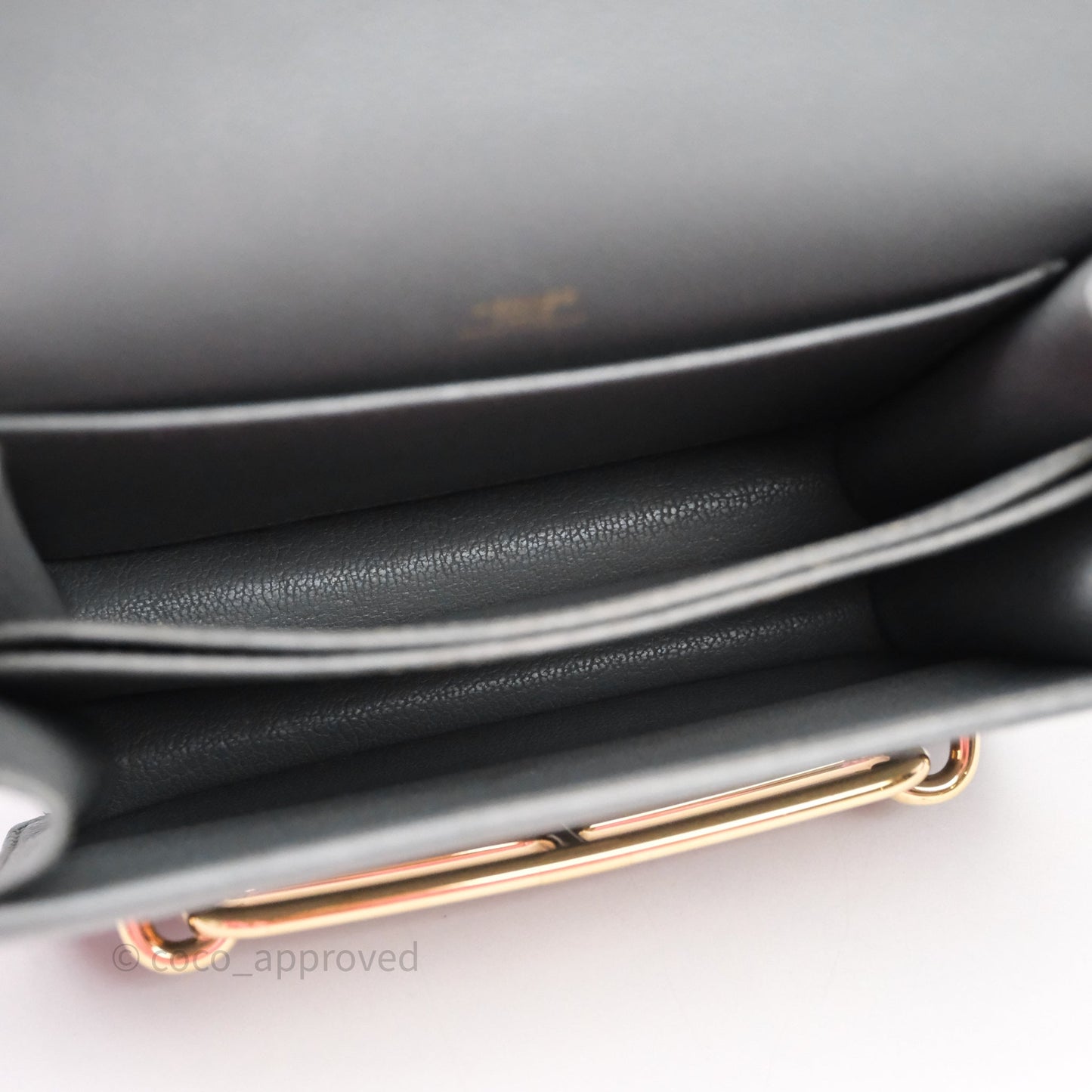 Hermès Roulis Mini 18 Vert Amancde 63 Evercolor Gold Hardware