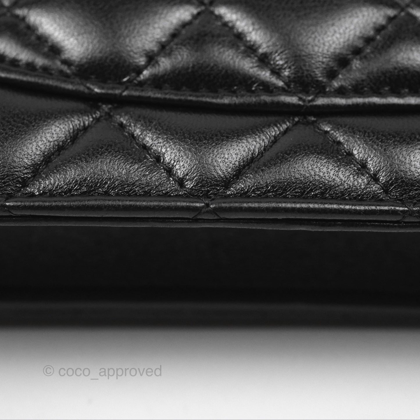 Chanel Quilted Dynasty Wallet on Chain WOC Black Shiny Lambskin Gold Hardware