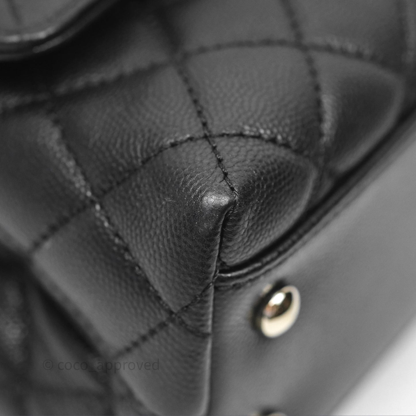 Chanel Small Coco Handle Quilted Black Caviar Gold Hardware
