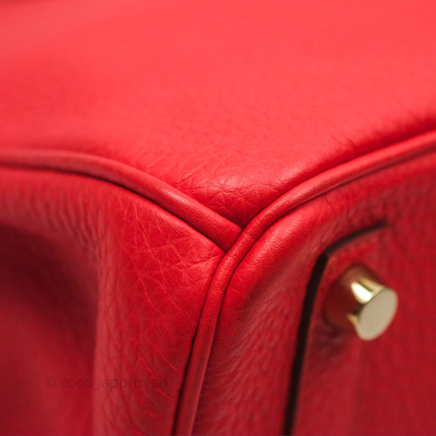 Hermès Birkin 25 Retourne Rouge Tomate S5 Clemence Gold Hardware