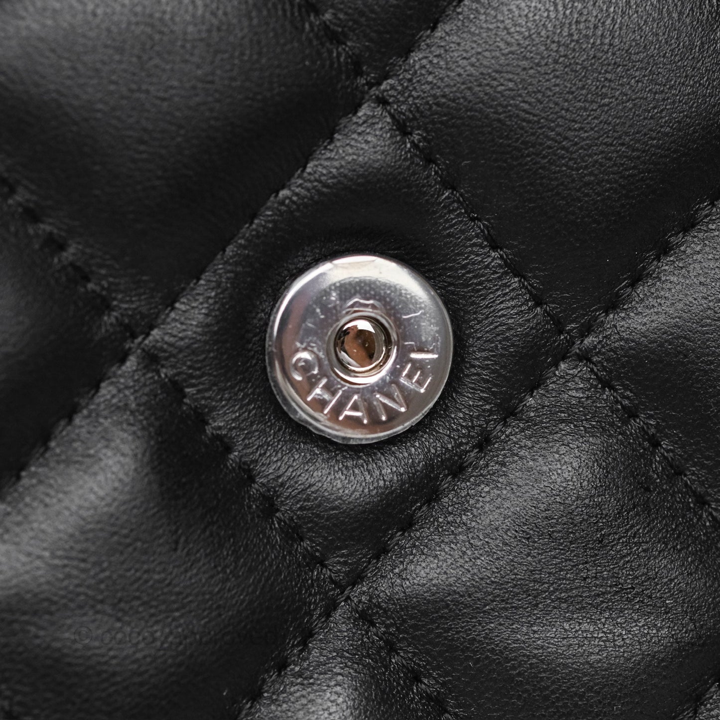 Chanel Flap O Case Clutch Black Lambskin Silver Hardware