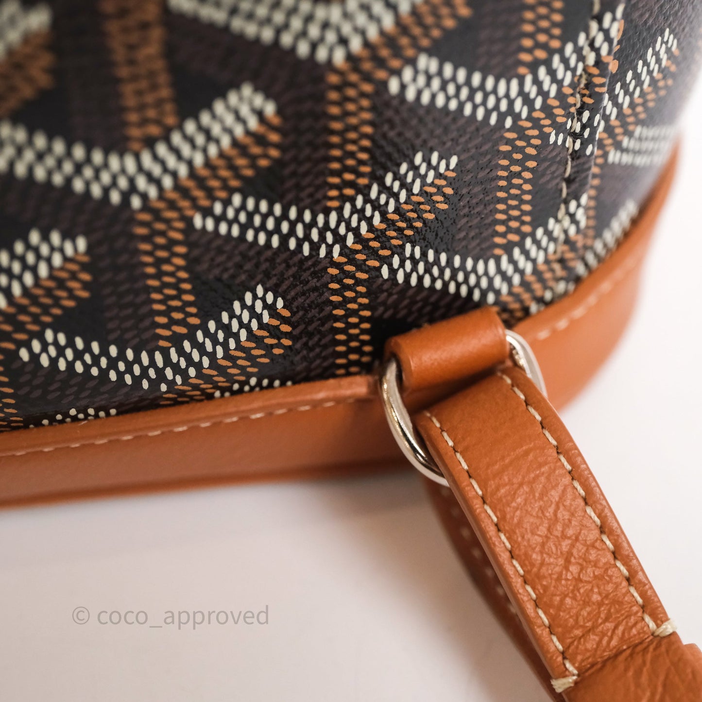 Goyard Mini Alpin Backpack Black/ Tan  Goyardine Calfskin