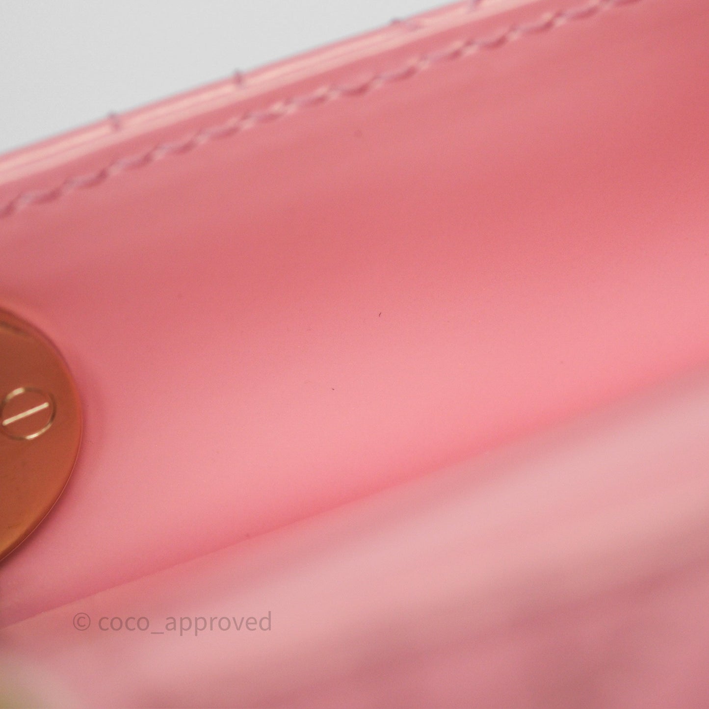 Dior Mini Lady Dior Pink Pearlescent Patent Cannage Gold Hardware