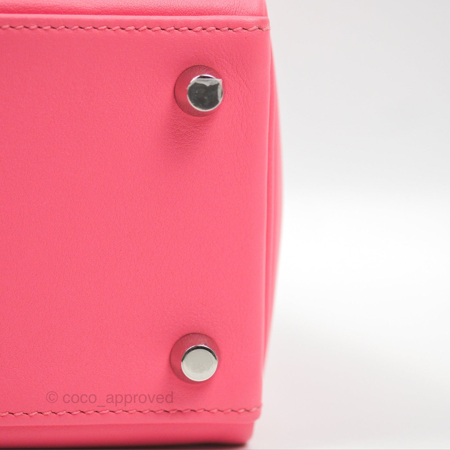 Hermès Retourne Kelly 25 Rose Azalee Swift Palladium Hardware