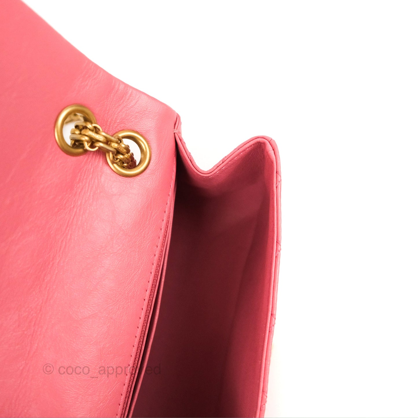 Chanel Mini Reissue 224 Pink Aged Calfskin Aged Gold Hardware