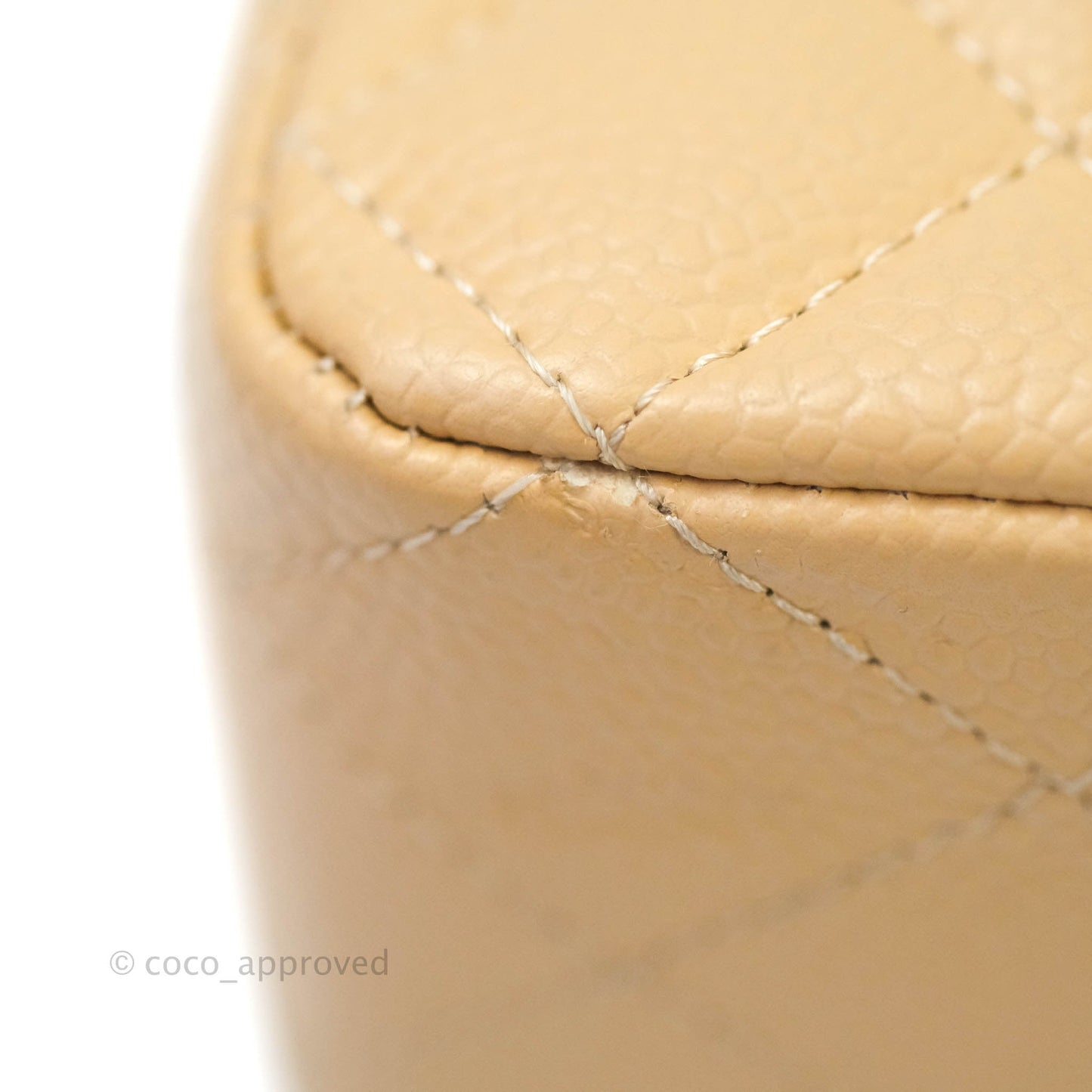 Chanel Classic M/L Medium Double Flap Beige Caviar Gold Hardware