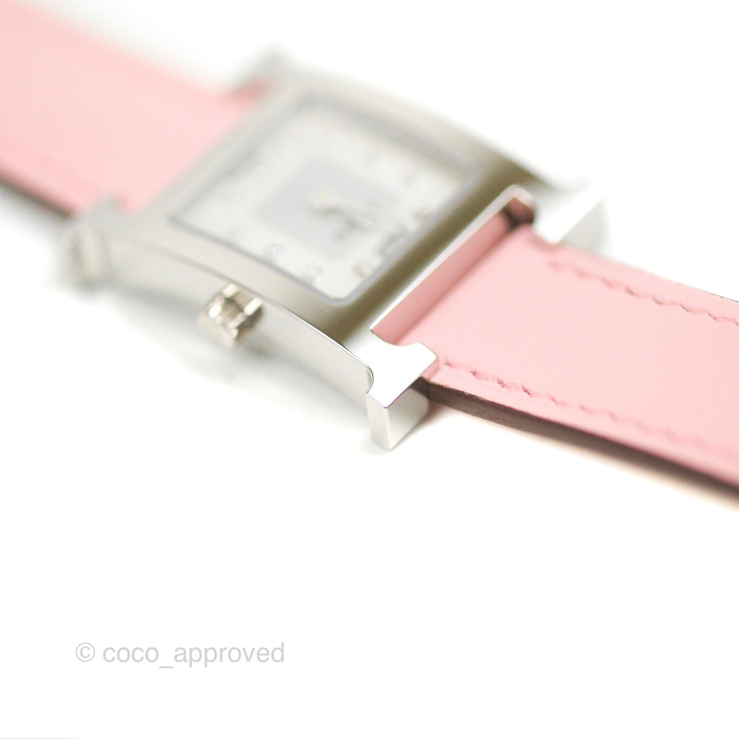 Hermès Heure H Watch Rose Sakura Swift Palladium Hardware