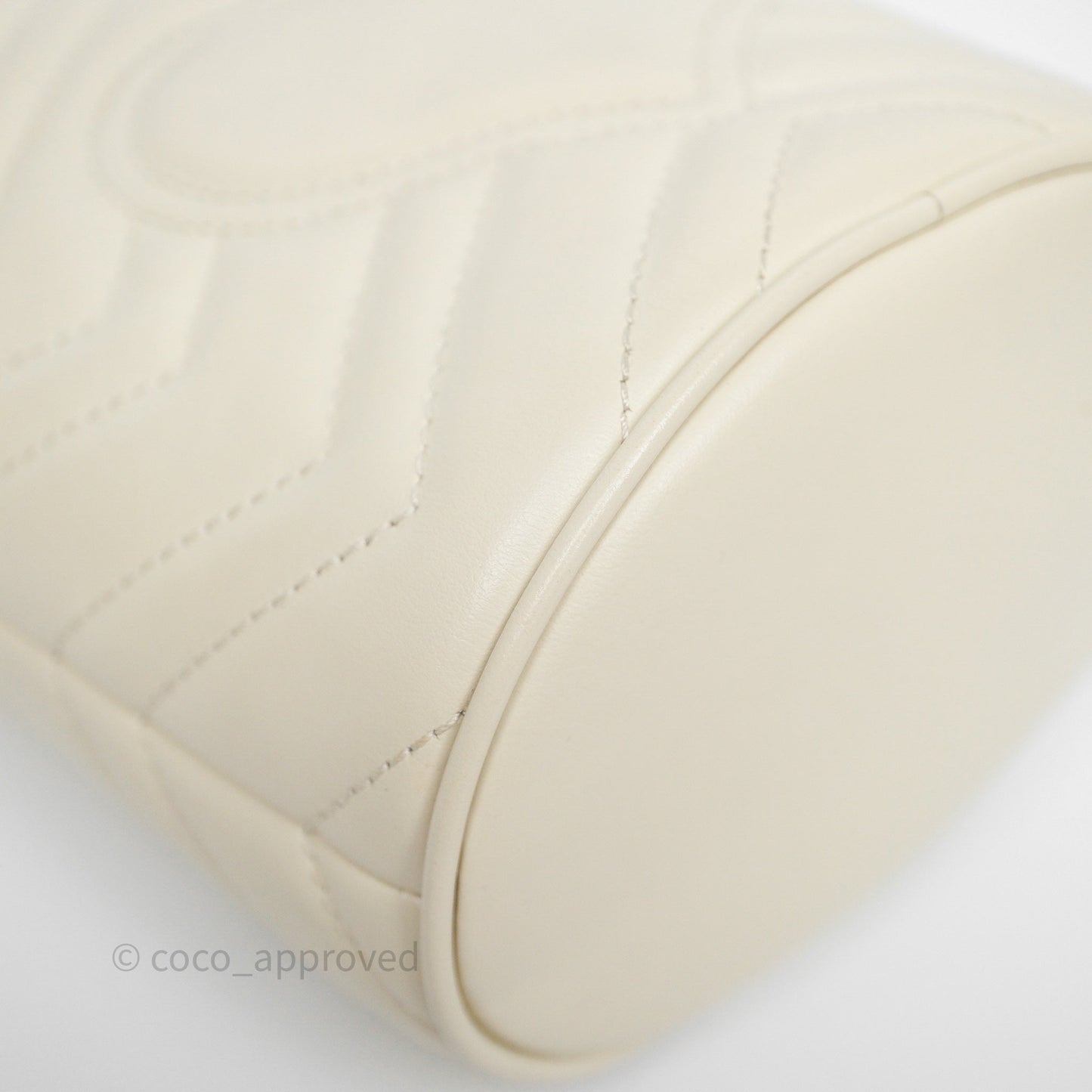 Gucci GG Marmont Mini Bucket Bag Ivory Leather