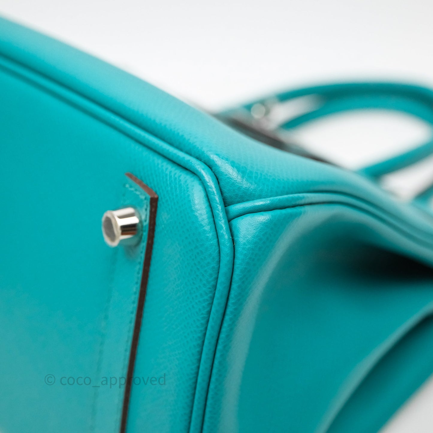 Hermès Birkin 30 Retourne Vert Verone U1 Epsom Palladium Hardware