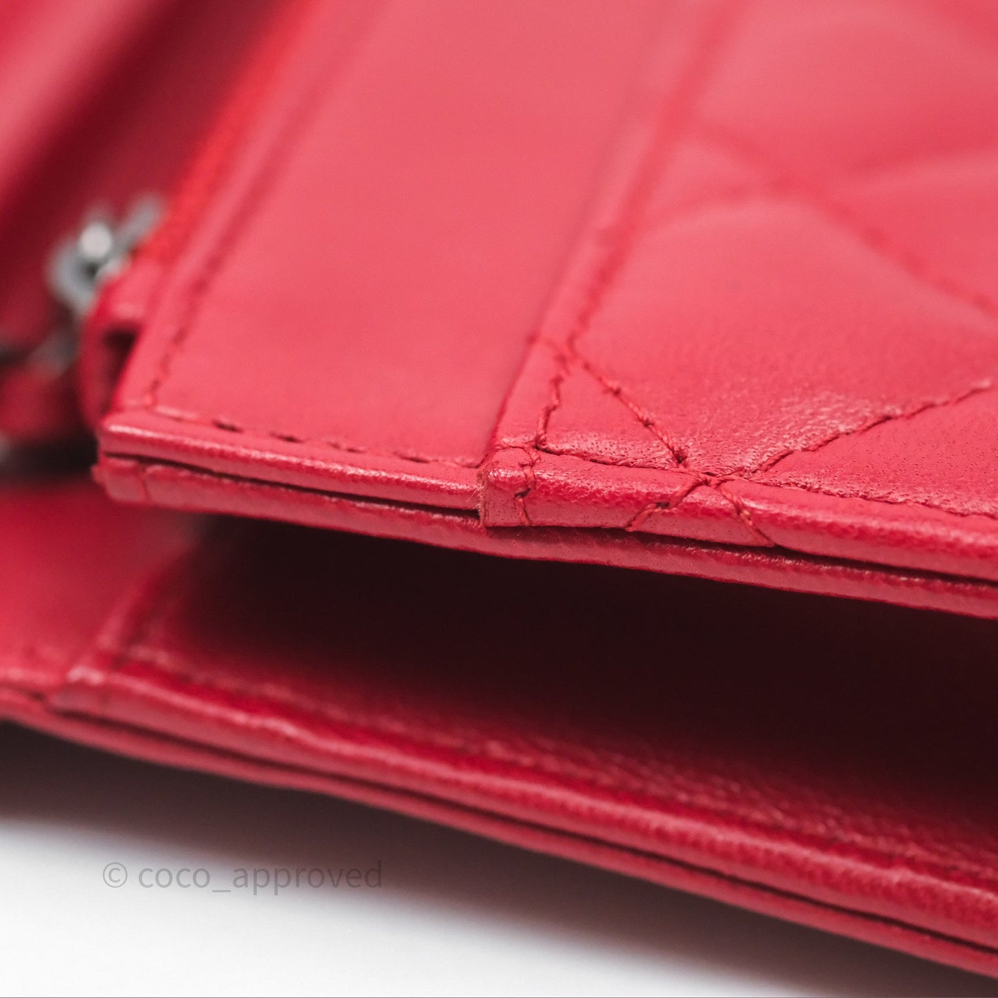 Chanel Boy Wallet on Chain WOC Red Lambskin Ruthenium Hardware