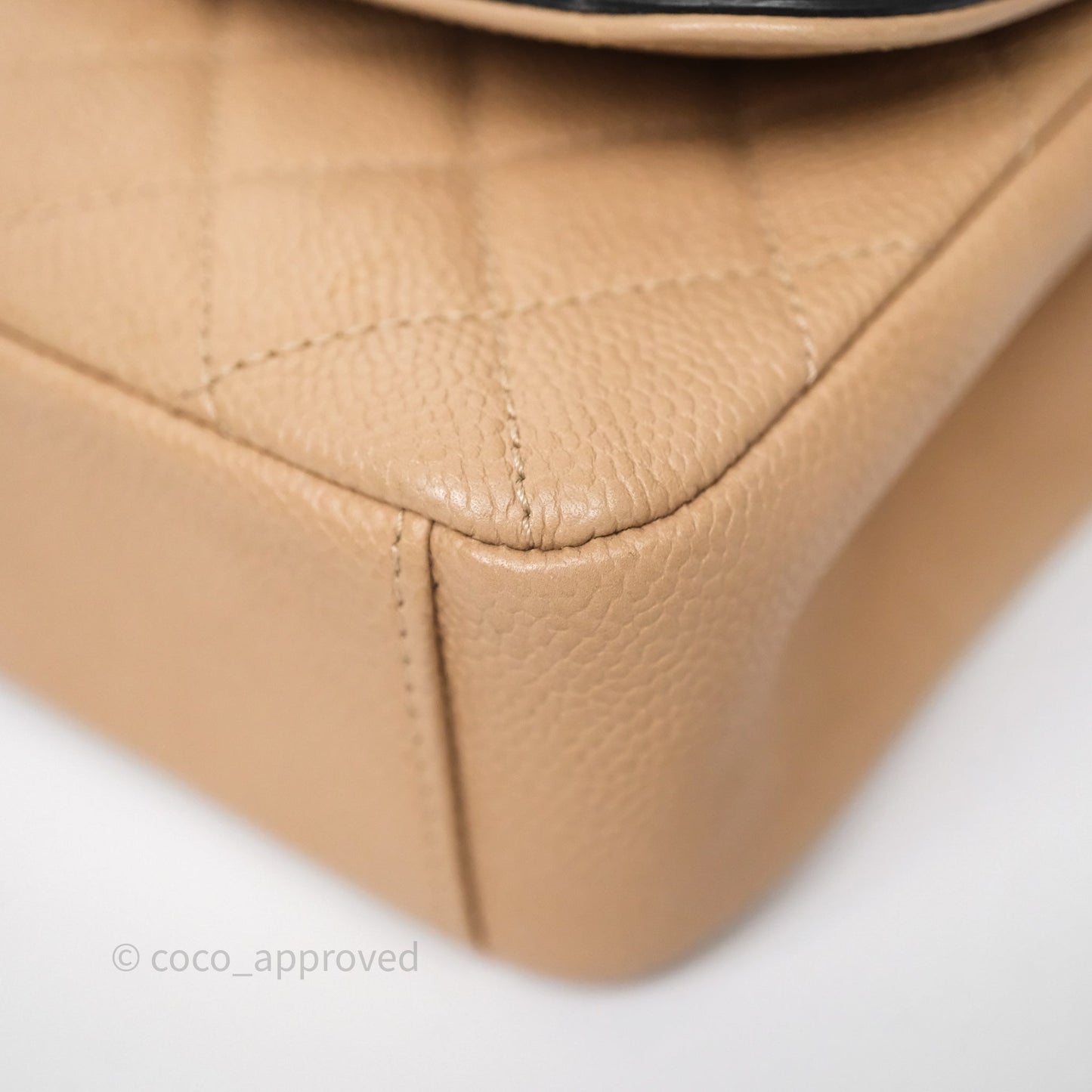 Chanel Small CC Filigree Flap Quilted Beige Black Caviar